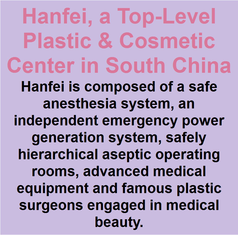 hanfei liposuction in china, face,neck,waist,abdomen,back,arms, legs cost 5000-20000rmb